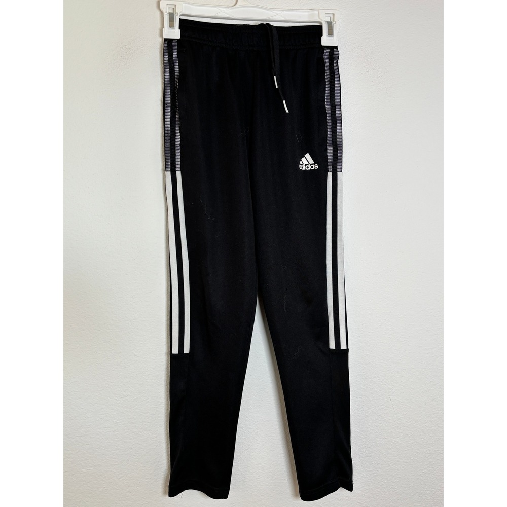 Adidas Kids Primegreen Tiro Track Pants Black White Stripes Size S 9-10Y 140